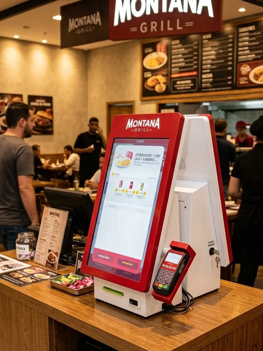 Salão de restaurante com autoatendimento
